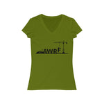 Lifting with AWRF Light Women's Jersey Short Sleeve V-Neck Tee