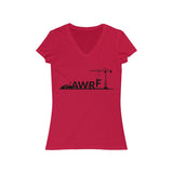 Lifting with AWRF Light Women's Jersey Short Sleeve V-Neck Tee